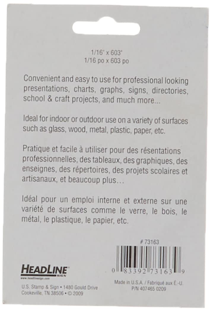 Headline Sign 73163 Graphic Art Tape, Red, 1/16-Inch Wide, 603 Inches Long, Made in USA - Image 3